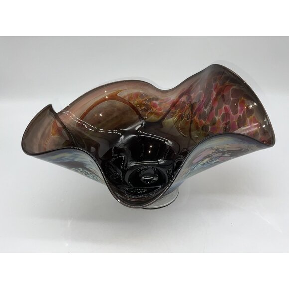 Buzz Williams Studio Art Glass Bowl Abstract Shape Alder House Signed 2004 Bowl - Picture 6 of 14